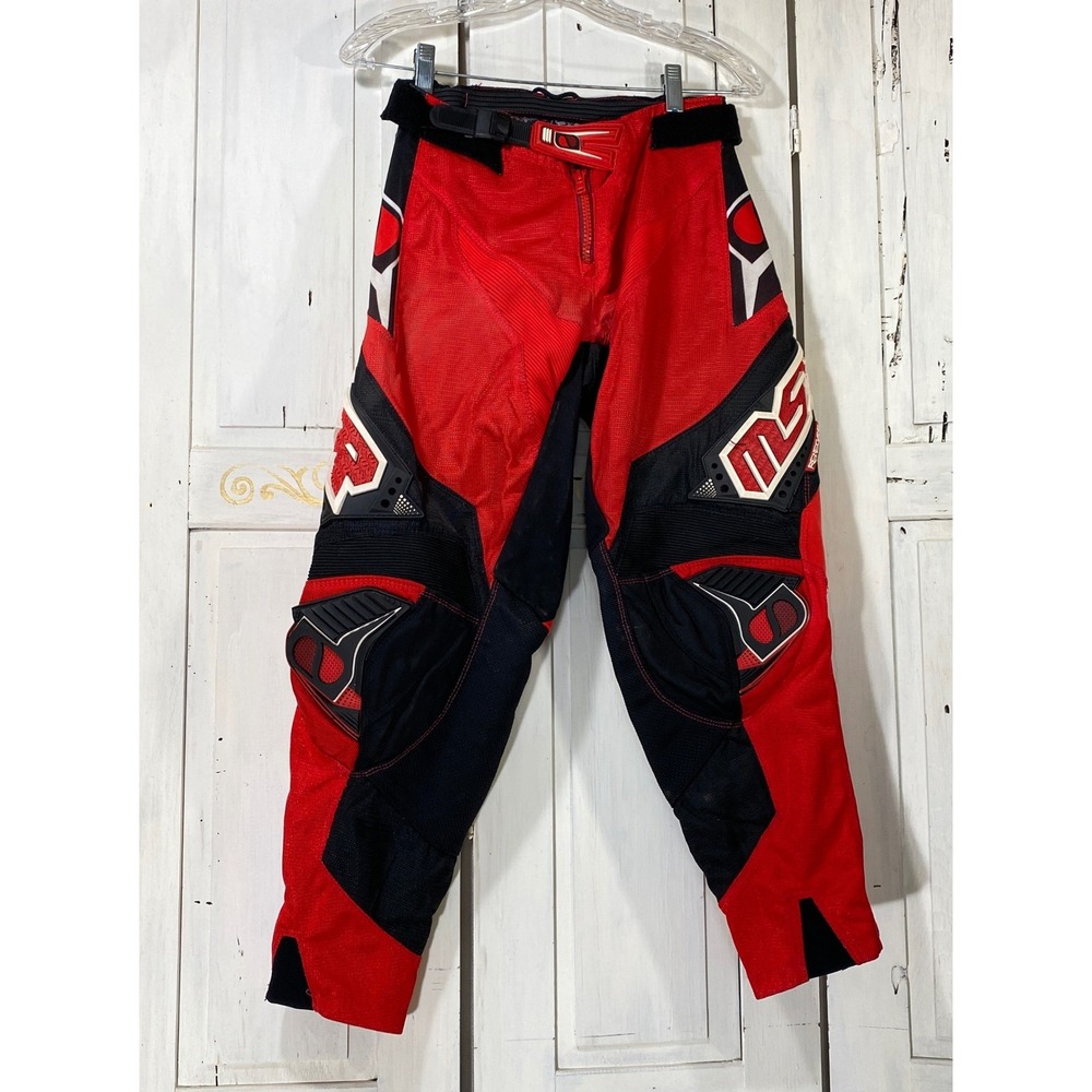 MSR‎ Renegade Motocross Pants Kids Red Black Racing Gear Size 26